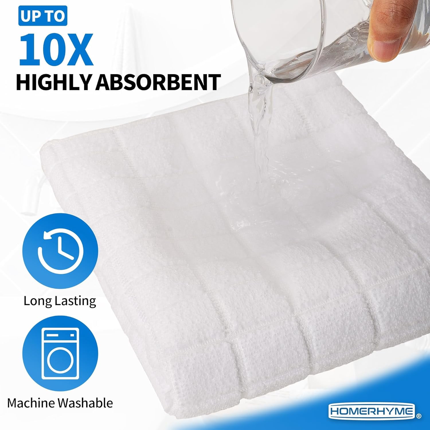 Hand Towels for Bathroom, 24 Pack 25''*15'' Microfiber Bath Hand Towels, Quick Dry Lint Free Soft Absorbent Bulk Washcloths, Decorative White Towels for Tea Shower Yoga Gym Salon Kitchen