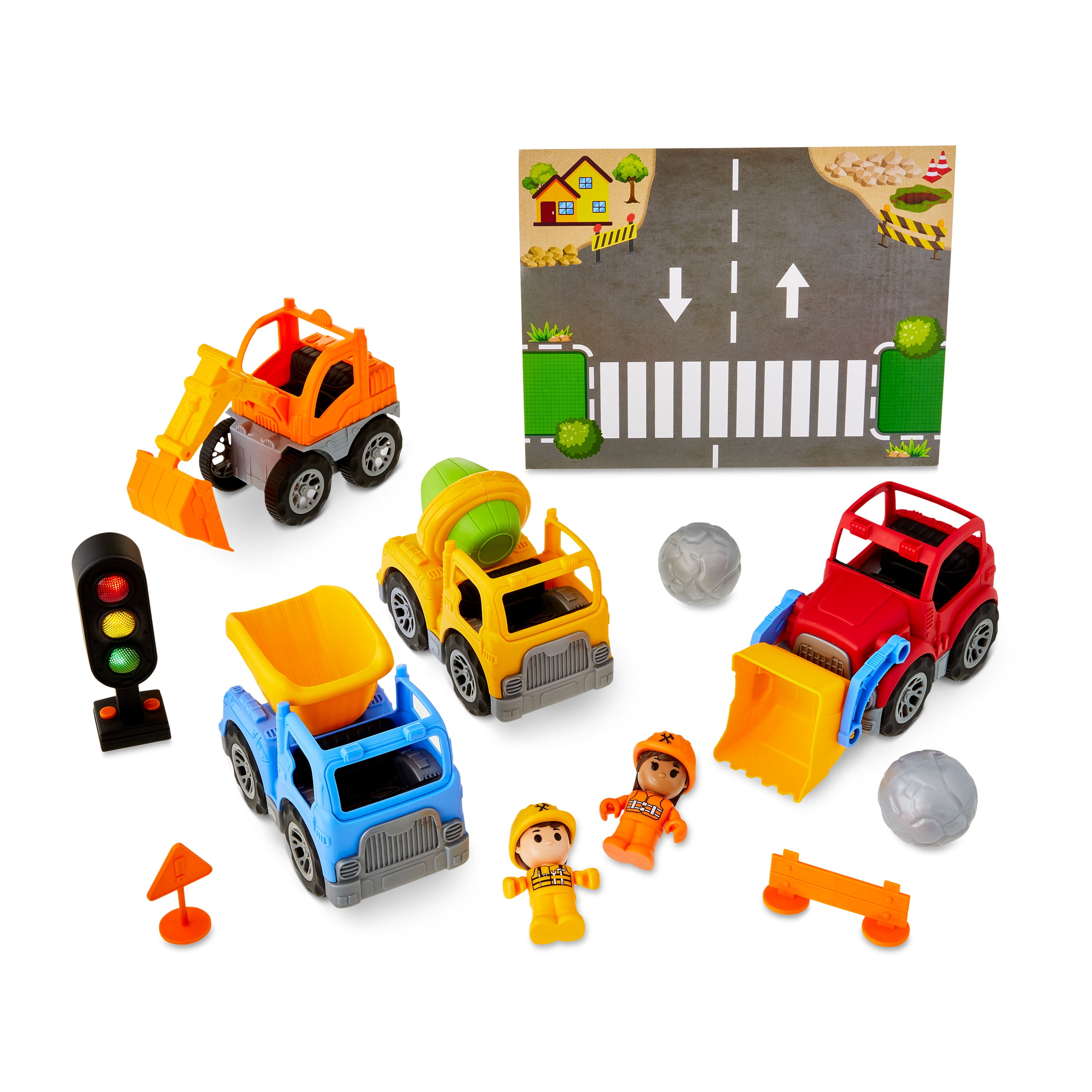Kid Connection Construction Vehicles Play Set, 12 Pieces, Toddler Toys