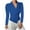 Blue, variant on Hanen Women's Cropped Blazer - Long Sleeve, Notched Lapel, Slim Button Jacket for Casual & Party