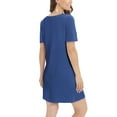 thumbnail image 4 of WBQ Women's Super Soft Modal Nightgown Sleepwear with Built in Bra Short Sleeve Round Neck Nightshirt Soft Cozy Padded Nightdress Lounge Dress, Removable Pads, S-2XL, 4 of 6
