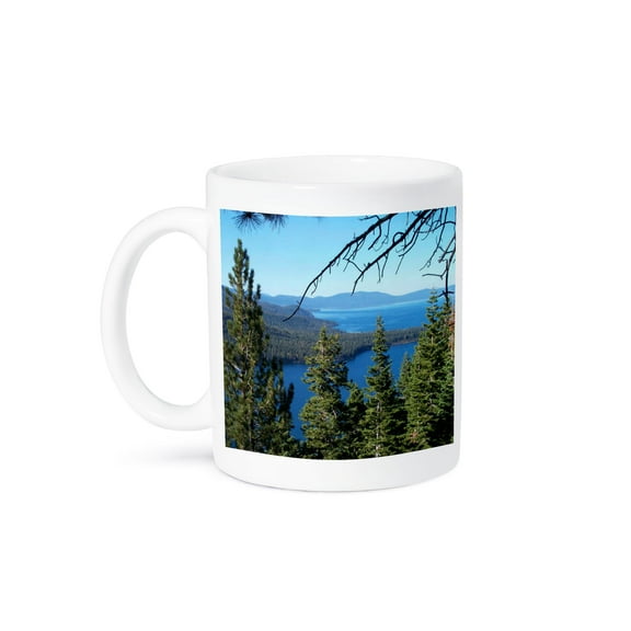 3dRose, Fallen Leaf Lake and Lake Tahoe South Shore, 11oz Mug