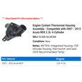 thumbnail image 2 of Engine Coolant Thermostat Housing Assembly - Compatible with 2007 - 2012 Acura RDX 2.3L 4-Cylinder 2008 2009 2010 2011, 2 of 2