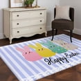 thumbnail image 3 of Hallway Runner Rugs 2.7x5 Ft, Easter Purple Striped Non Slip Area Rugs for Kitchen Bedroom Entryway, Spring Colorful Bunny Polka Dot Washable Carpet Runner Rug Floor Mats for Bedroom Home Decor, 3 of 8