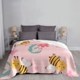 thumbnail image 4 of XMXT Flannel Throw Blanket for Couch, Warm Cartoon Hardworking Bee Pattern Bed Sofa Decor Blankets for Home Bedroom, 60 x 50 inches, 4 of 8