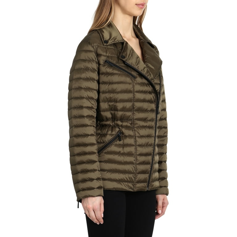 Badgley mischka quilted store leather biker jacket