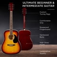 thumbnail image 3 of Best Choice Products Juego básico de guitarra acústica para principiantes de tamaño completo de 41 pulgadas con estuche, correa, cejilla, cuerdas y púas - Sunburst, 3 of 5