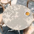 thumbnail image 4 of Round Table Cover 36-44 Inch Beige Halloween Waterproof Reusable Table Cloth Round Fitted Vinyl Tablecloth with Elastic Edged for Parties Outdoors, Checkered Bat Bow, 4 of 9