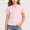 Pink, variant on BXJX Girls Cotton T-shirts Size 7-8 T, Short Sleeve Casual School Peter Pan Collar Kids Tees with Ruffle Pink