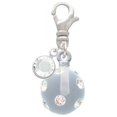 thumbnail image 2 of Delight Jewelry Silvertone 3-D Frosted Clear Resin Ornament with Crystals - Silvertone Clip on Charm with Clear Crystal Drop, 2 of 4