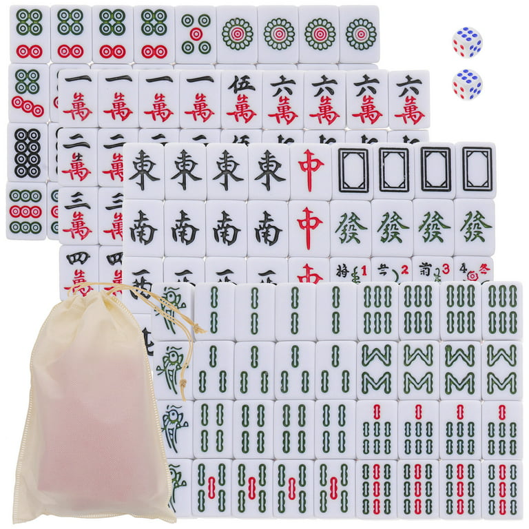 Mahjong Tile Game 1 Set of Mini Mahjong Set Travel Tiny Mahjong Set Portable Mahjong Tiles Kit Funny Mahjong Set, Size: 18x11x5CM