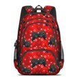 thumbnail image 2 of Game Controller Red Pattern Backpack for School, Cute School Bag with Adjustable Shoulder Straps and Padded Back, 16.9"x12.6"x5.9", 2 of 5
