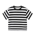 thumbnail image 3 of EnJoCho Toddler Boys Girls T Shirts Kids Striped Shirt Cotton Crew Neck Short Sleeve Tee Tops Blouse for 1-8 Years Short Sleeve Shirts For Boys, 3 of 7