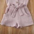 thumbnail image 4 of Toddler Girl Fashion Solid Color Flying Sleeve Jumpsuit Elastic Waist Romper 6M-5Y, 4 of 5