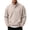 Beige, variant on Mens Cable Knit Sweatshirt 1/4 Snap Stand Collar Pullover Sweatshirt Quarter Button Henley Neck Long Sleeve Sweater