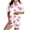 Pink1, variant on Pajama Set for Women 2 Piece Heart Print Short Sleeve Button Down Shirt and Pajama Shorts Set Comfy Loungewear Set