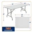 thumbnail image 2 of 8ft Folding Table - Heavy Duty Portable Plastic Table w/Handle & Lock, 2 of 7