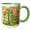 Green/White, variant on 3drose, Windswept Pine Tree Stained Glass Design, 11oz Two-tone Yellow Mug