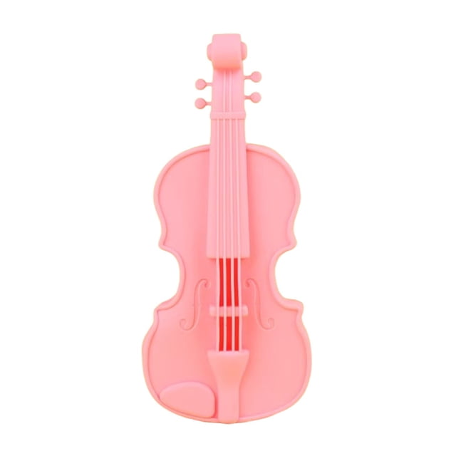 Preplabs Guitar Shaped Pencil Case Silicone Cosmetic Bag, Food-Grade Zipper Storage for Brushes/Accessories, Musical Instrument Design Organizer