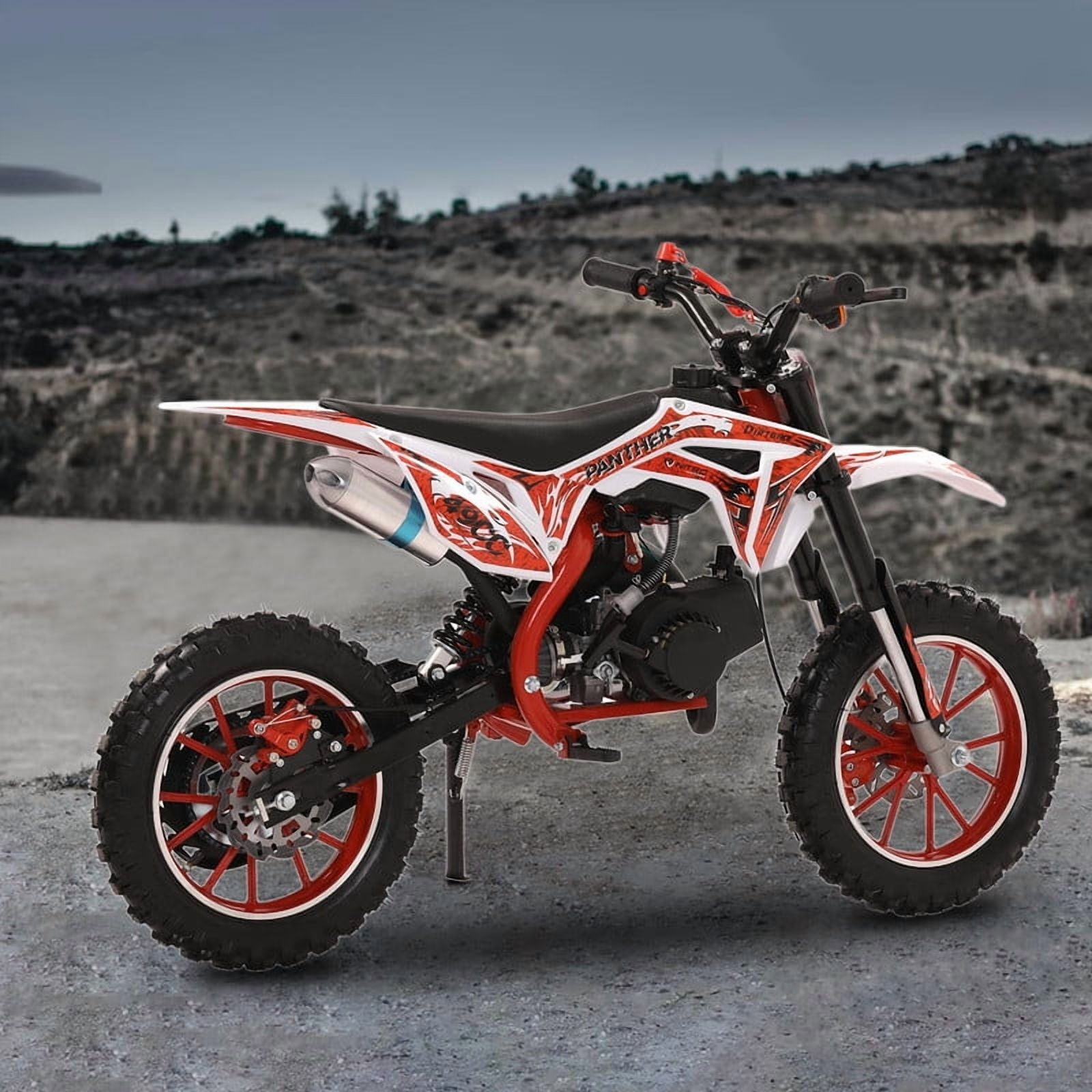 Kids Dirt Bike, 49cc Gas Dirt Bike, 2-Stroke Dirt Bike, Gas Power Pocket Rocket Bike, Off Road Mini Motorcycle Max Load 220LBS[New Model Quality Improvement], Fall Fun for Kids