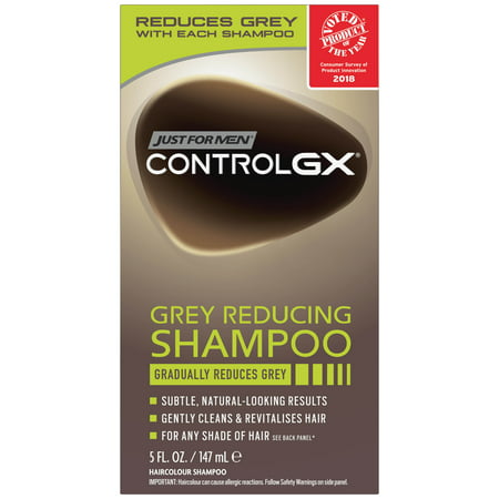 Just For Men Control GX, Grey Reducing Hair Color Shampoo that Gradually Reduces Grey, 5 Fluid