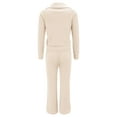 thumbnail image 4 of CILENON Lounge Sets for Women Women Two Piece Outfits Sweatsuit Set Quarter Zip Oversized Sweatshirt Wide Leg Sweatpant Fall Set Tracksuit Women Two Piece Outfits Sets Women Outfits (Beige,XL), 4 of 5