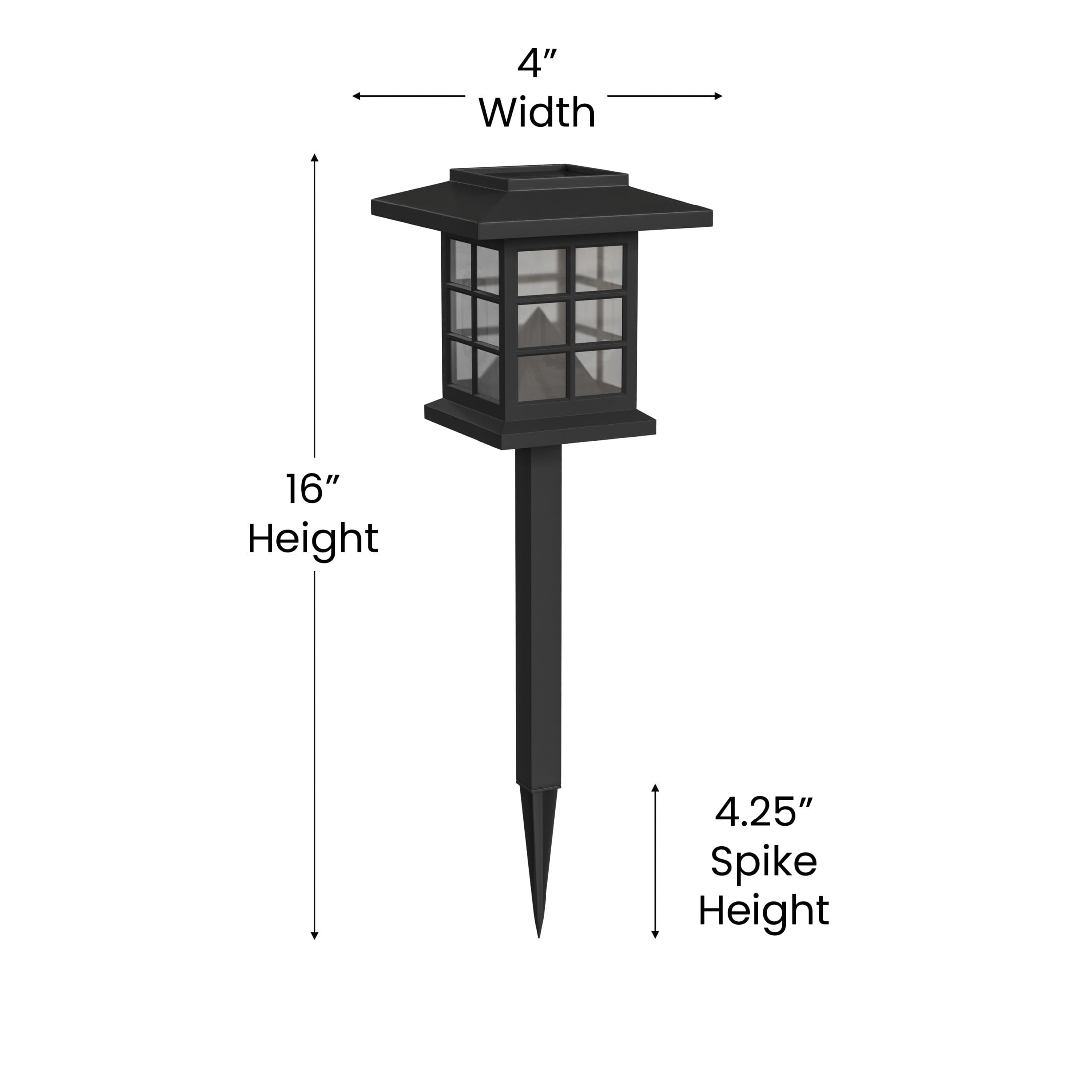 Emma + Oliver 8 Pack Black Lantern Solar LED Outdoor Lights, Solar Powered Weatherproof Landscape Lighting for Pathway, Garden, Driveway & Yard