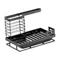 thumbnail image 3 of Estante para fregadero, soporte de esponja para fregadero de cocina, drenaje automático, soporte para cubiertos, estante para paños, organizador de Negro, 3 of 9