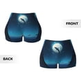 thumbnail image 3 of Sikiie Night Sky Moon Dolphin Print Workout Shorts Women Scrunch Butt Gym Shorts Seamless High Waist Tummy Control Yoga Biker Athletic Shorts, 3 of 5