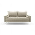 thumbnail image 3 of Enor Furniture Gresham 70" Upholstered Modern Velvet Sofa in Ivory, 3 of 5
