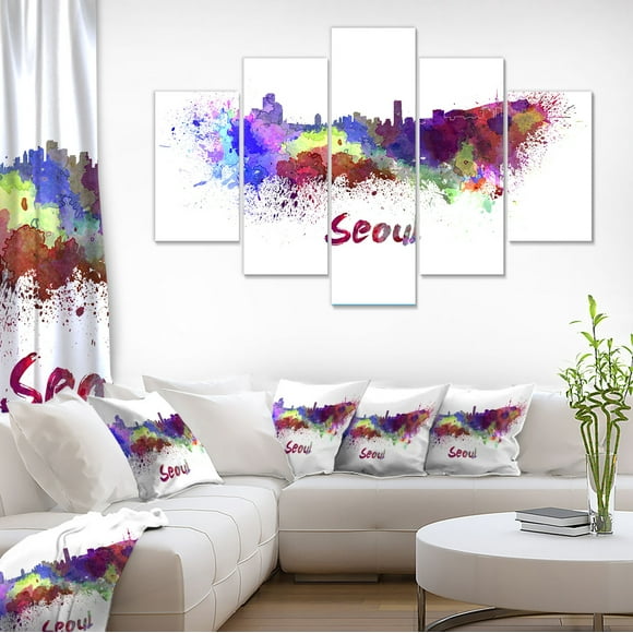 Seoul Skyline - Large Cityscape Canvas Artwork Print