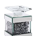thumbnail image 2 of Wood and Glass Candle Holder with Faux Crystal Inserts Clear Set of Two Small - Saltoro Sherpi, 2 of 6