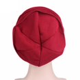 thumbnail image 3 of Guardoinrt Bonnet de Nuit en Coton Doux et Extensible pour la Perte de Cheveux Rouge Violacé 56-58cm 1Set, 3 of 6