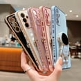 thumbnail image 6 of for Samsung Galaxy A54 5G 6.6” Phone Case with Luxury Plating Cute Cartoon Astronaut Stand Holder Case with Side Cute Small Heart Pattern Soft Shockproof Kickstand Bumper Cover (Pink), 6 of 11