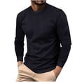 thumbnail image 2 of UAMVSH Men's Cable Knitted Sweaters Lightweight Crew Neck Solid Color Pullover Tops Loose Fit Long Sleeve Sweatshirts Fall Winter(3X-Large,Navy), 2 of 7