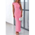 thumbnail image 3 of Vestido largo PRETTYGARDEN para mujer, verano 2025, con un solo hombro, rosa, 3 of 9