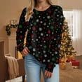 thumbnail image 5 of larppty Christmas Sweatshirts for Women Ugly Christmas Sweatshirts Santa Printed Long Sleeve Oversized Crew Neck Holiday Pullover Tops (Dark Gray, XXL), 5 of 7