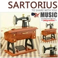 thumbnail image 4 of Vintage Music Box Mini Sewing Machine Style Mechanical Birthday Gift Table Decor/ Retro-Style Simulated Sewing Machine Music Box, Small Size, 13X8X16Cm, "Für Elise" Edition., 4 of 8