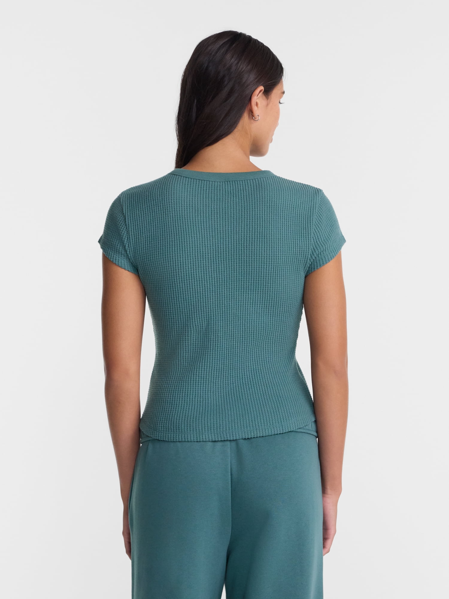 No Boundaries Waffle Knit Tee, Women’s XXS-XXL