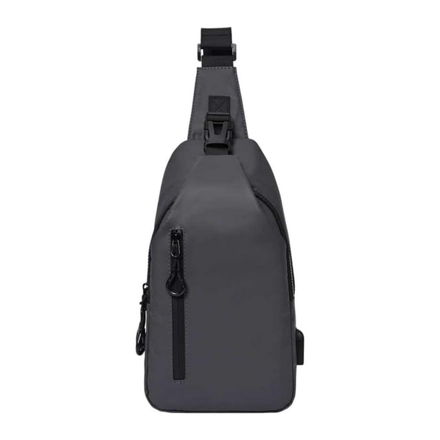Bolso de pecho para hombre con correa ajustable Bolso de mano resistente al agua Mochila ligera Gris