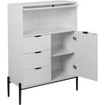thumbnail image 4 of EXRACING Modern Sideboard Cabinet with 3 Drawers, 1 Solid Door & 1 Glass Door, Storage Buffet for Kitchen, Dining Room, Hallway, 33.46" W, 4 of 9