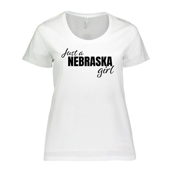 Inktastic Just a Nebraska Girl Born and Raised Women's Plus Size T-Shirt