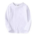 thumbnail image 5 of 3 Pack Boys Girls Shirts Long Sleeve Shirts for Toddler Cotton Tee Solid T-Shirts Kids Tees Tops 4-13 Years, 5 of 5