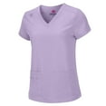 thumbnail image 3 of ACTIVE UNIFORMS Women's Breathable Cool Stretch Fabric Scrub Top and cargo Pant Set (Lavender, Small), 3 of 7