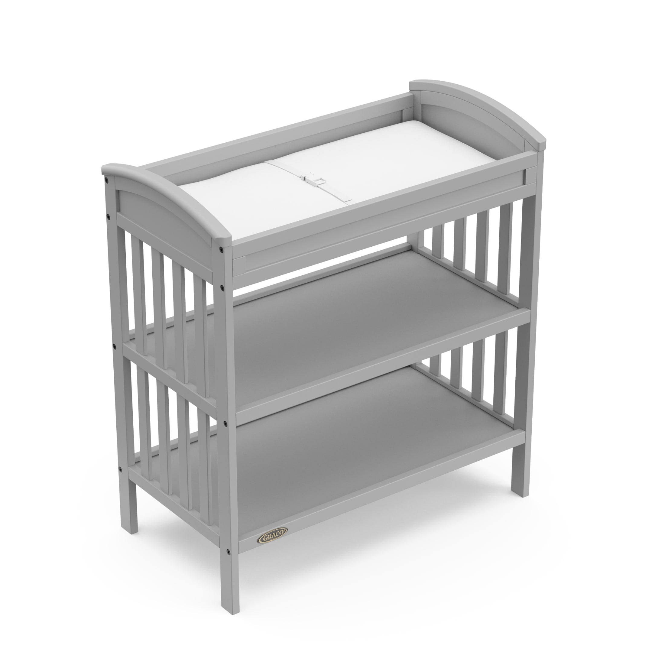 Graco Benton Infant Changing Table with Bonus Water-Resistant Changing Pad, Pebble Gray