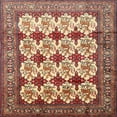 thumbnail image 1 of Ahgly Company Indoor Square Traditional Brown Red Persian Area Rugs, 4' Square, 1 of 6