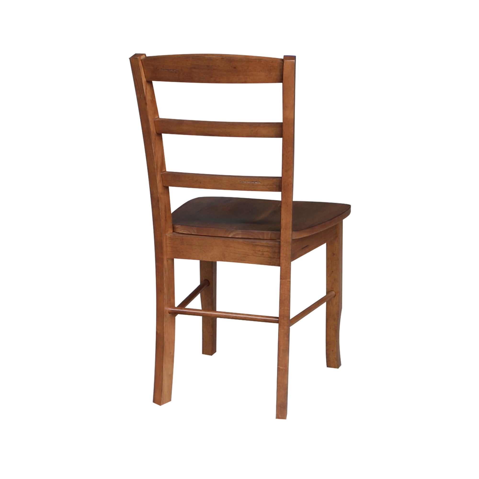 Set of 2 Solid Wood Madrid Ladderback Chairs in Distressed Oak