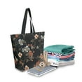 thumbnail image 2 of FORMRS Womens Canvas Tote Bag with Zipper Inner Pocket Shoulder Handbag, Black Flowers, 2 of 7