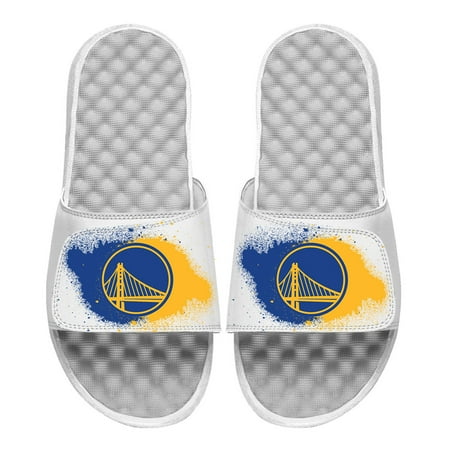 

Men s ISlide White Golden State Warriors Spray Paint Slide Sandals