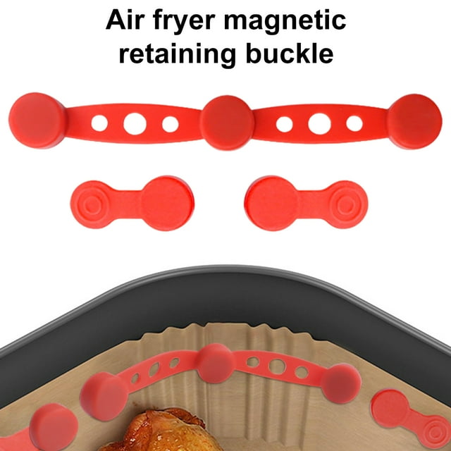TidBay Air Fryer Magnet Silicone Buckle Heat Resistant Silicone Clip for Air Fryer Liners Easy Release Parchment Paper Holder Food-safe Air Fryer Accessory