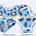 Blue Leopard Skin Pattern Baby Bodysuits 100% Cotton Short Sleeve for 0 ...